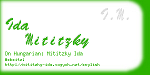 ida mititzky business card